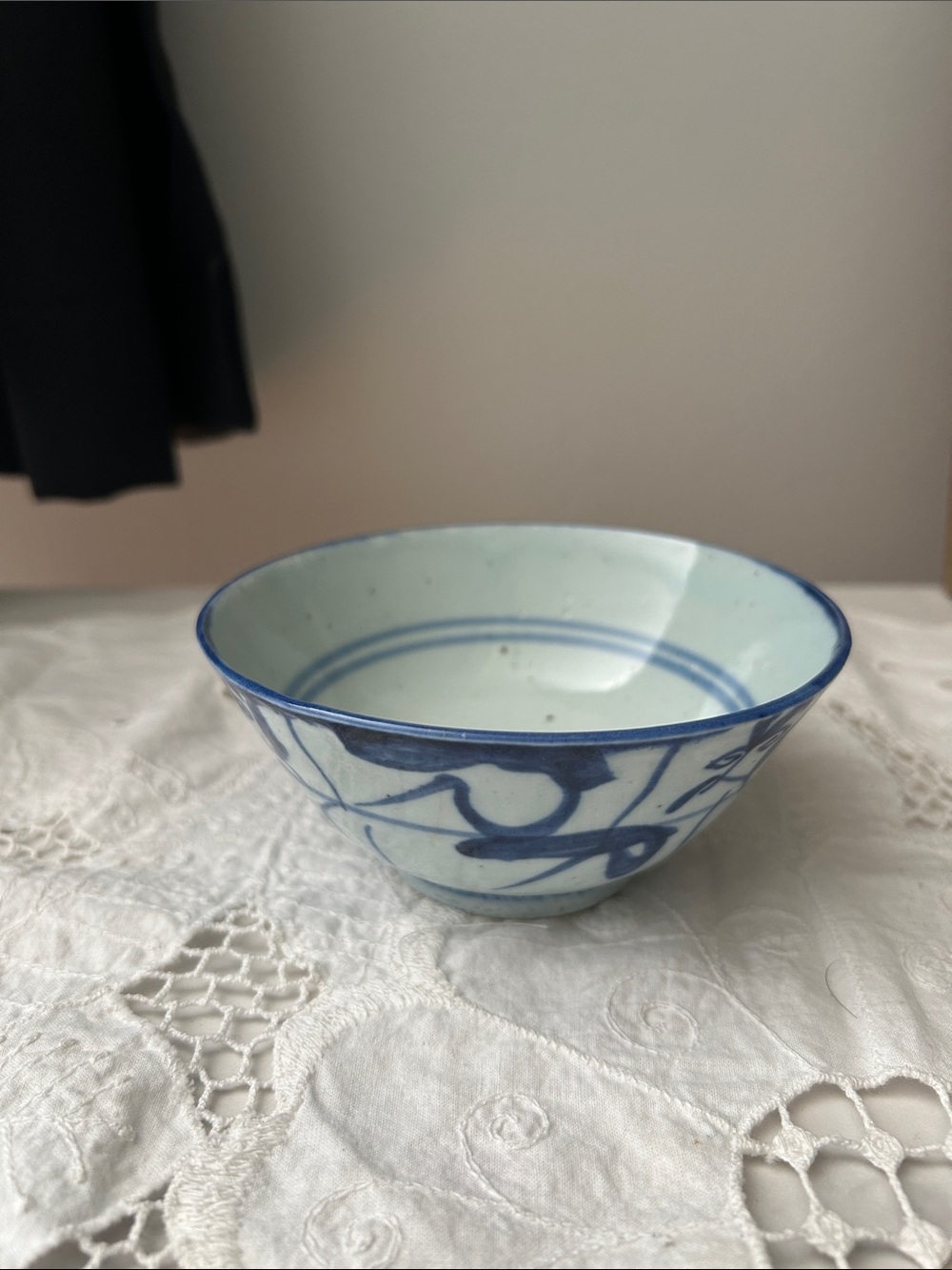 Antique Rivet Blue and White Ceramic hand painted Bowl